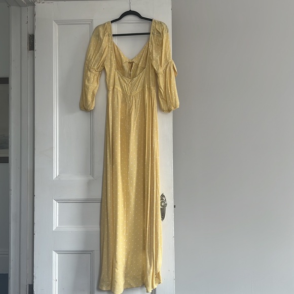 For Love & Lemons 🍋 Limoncello Dress - high low butter yellow polka dot - Picture 6 of 6